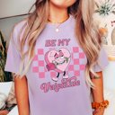 2X Orchid Be My Valentine Retro Heart Comfort Color Tee