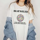 Large White Bejeweled Comfort Color Tee