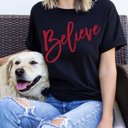 2X Black Believe Script Bella Graphic Tee