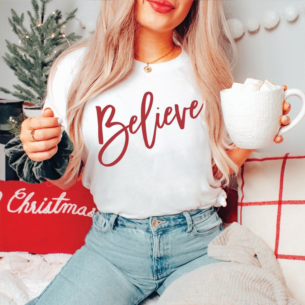 Believe Script Bella Graphic Tee