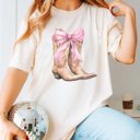 2X Ivory Boots and Bows Comfort Color Tee