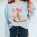 2X Light Grey Boots and Bows Crew Sweatshirt