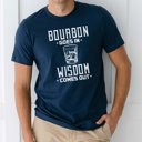 Medium Navy Bourbon Goes In Wisdom Comes Out Graphic Tee