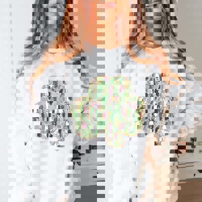 Brush Stroke Shamrock Graphic Sweatshirt