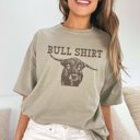 Large Khaki Bull Shirt Comfort Color Graphic Tee