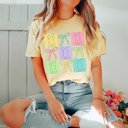 Medium Butter Bunnies & Bows Checkerboard Comfort Color Tee