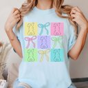 Large Chambray Bunnies & Bows Checkerboard Comfort Color Tee