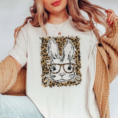 Bunny Glasses Leopard Tee