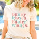 2X Natural Bunny Kisses Easter Wishes Bella Tees