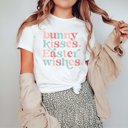 2X White Bunny Kisses Easter Wishes Bella Tees