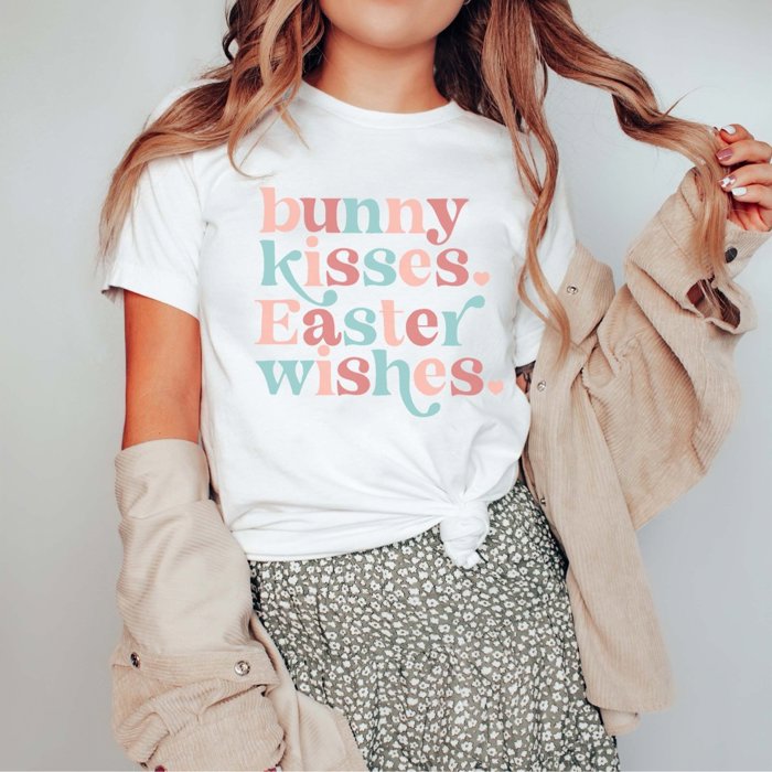 Bunny Kisses Easter Wishes Bella Tees