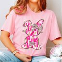 2X Pink Bunny Pink Brush Stroke Bella Graphic Tee