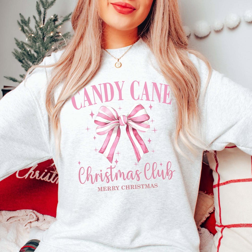 Candy Cane Christmas Club Graphic Sweatshirt