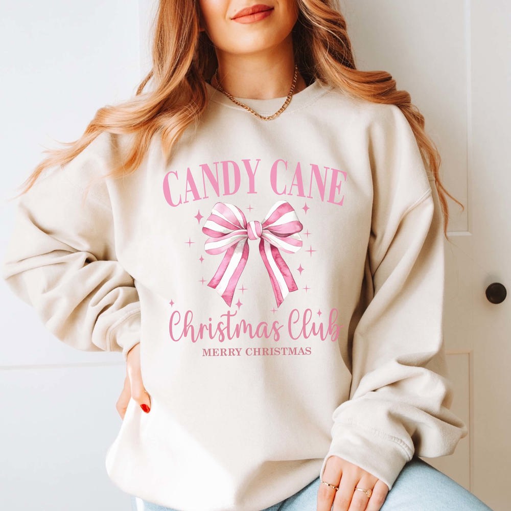 Candy Cane Christmas Club Graphic Sweatshirt