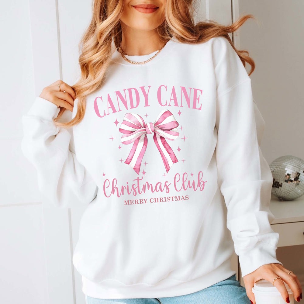 Candy Cane Christmas Club Graphic Sweatshirt