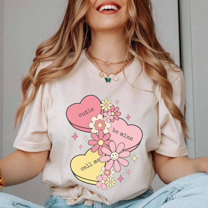 Candy Hearts And Flowers Bella Tee