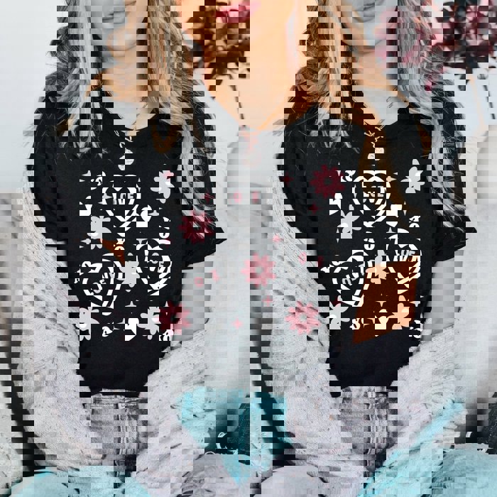 Candy Hearts And Flowers Bella Tee