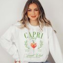 2X White Capri Italy Social Club Crew Sweatshirt