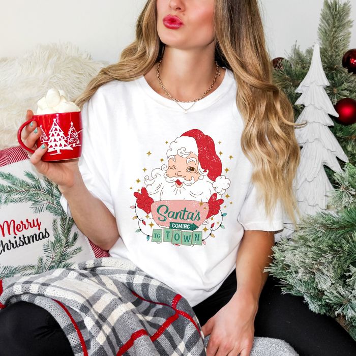 Christmas Bows Comfort Colors Graphic Tees – Festive Holiday Vintage Collection