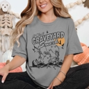 Medium Gray Wicked, Haunted House, Graveyard | Comfort Colors Funny Halloween Graphic Tees