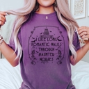 Medium Violet Wicked, Haunted House, Graveyard | Comfort Colors Funny Halloween Graphic Tees