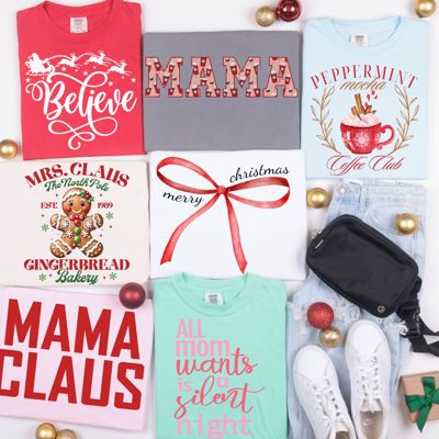 Merry Christmas Comfort Colors Tees – Holiday Mama, Coffee, and Classic Christmas Collection