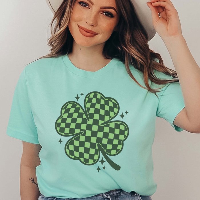 Checkered Clover Tee