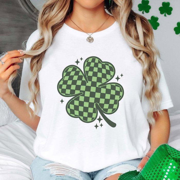 Checkered Clover Tee