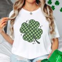 2X White Checkered Clover Tee