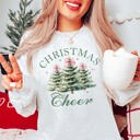  Christmas Cheer Watercolor Trees Graphic Sweatshirt