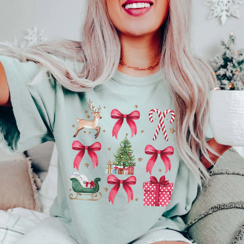 Christmas Collage Comfort Color Graphic Tee