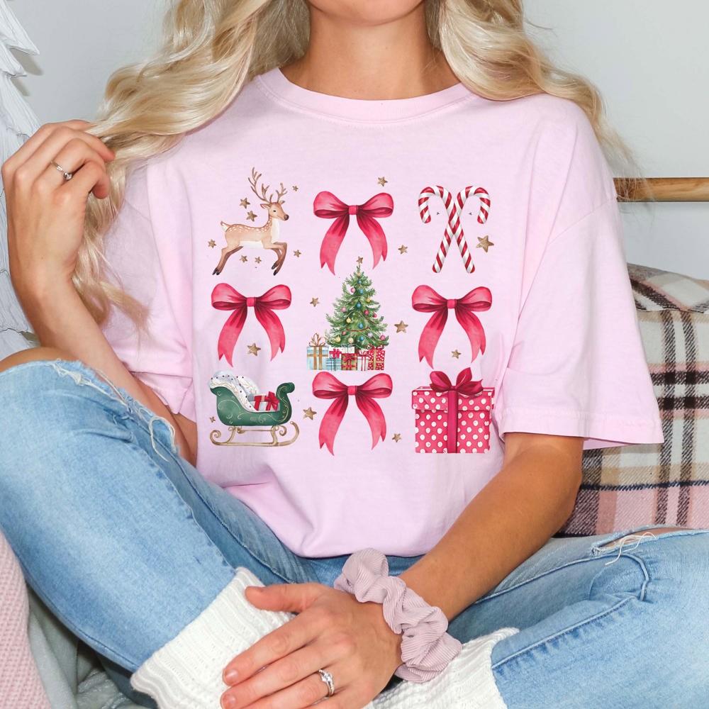 Christmas Collage Comfort Color Graphic Tee