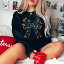  Christmas Lights Bow Graphic Sweatshirt