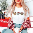  Christmas Mouse Set of 3 Animal Print Bella Graphic Tee