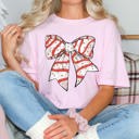 2X Blossom Christmas Snack Cake Bow Comfort Color Graphic Tee