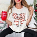 Large Ivory Christmas Snack Cake Bow Comfort Color Graphic Tee