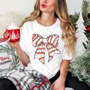 Large White Christmas Snack Cake Bow Comfort Color Graphic Tee