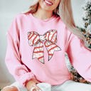  Christmas Snack Cake Bow Graphic Sweatshirt