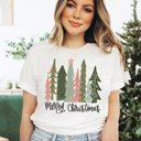 Large Natural Christmas Trees - Merry Christmas Bella Graphic Tee