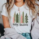 Large White Christmas Trees - Merry Christmas Bella Graphic Tee