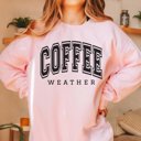 2X Pink Coffee Weather Bella Crew Sweatshirt