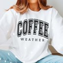 2X White Coffee Weather Bella Crew Sweatshirt