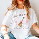 Large White Country Music Social Club Comfort Color Tee