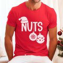 2X Red Couple Christmas Chest & Nuts Bella Graphic Tee