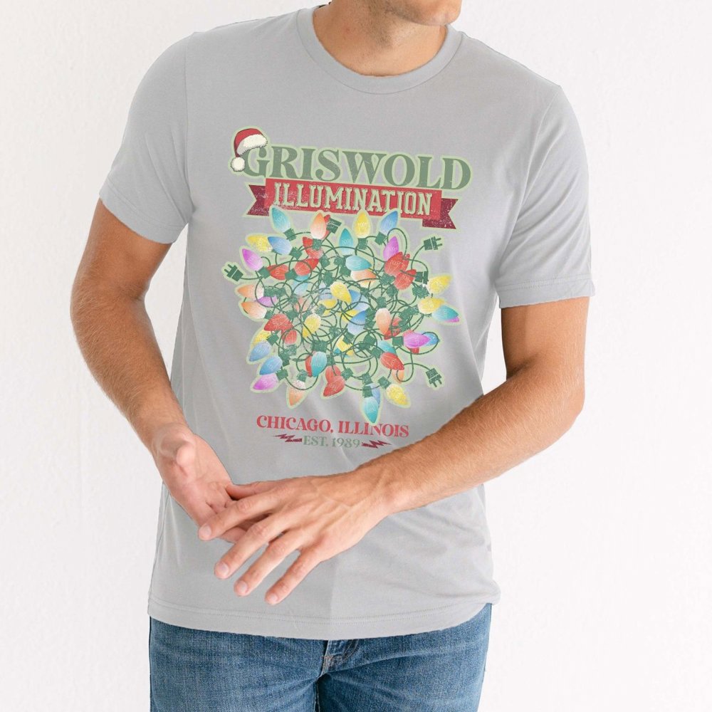 Couple Christmas Griswold Illumination & Clark Shocked Bella Graphic Tee