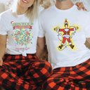 Large White Couple Christmas Griswold Illumination & Clark Shocked Bella Graphic Tee