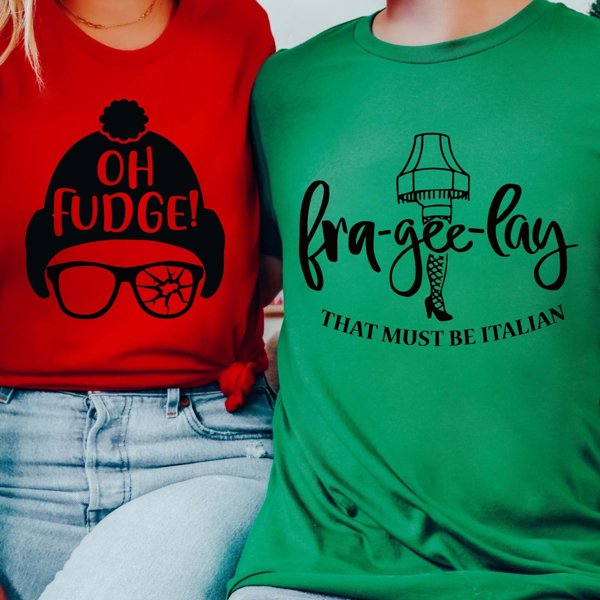 Couple Christmas Oh Fudge Hat & Fra-gee-lay Bella Graphic Tee