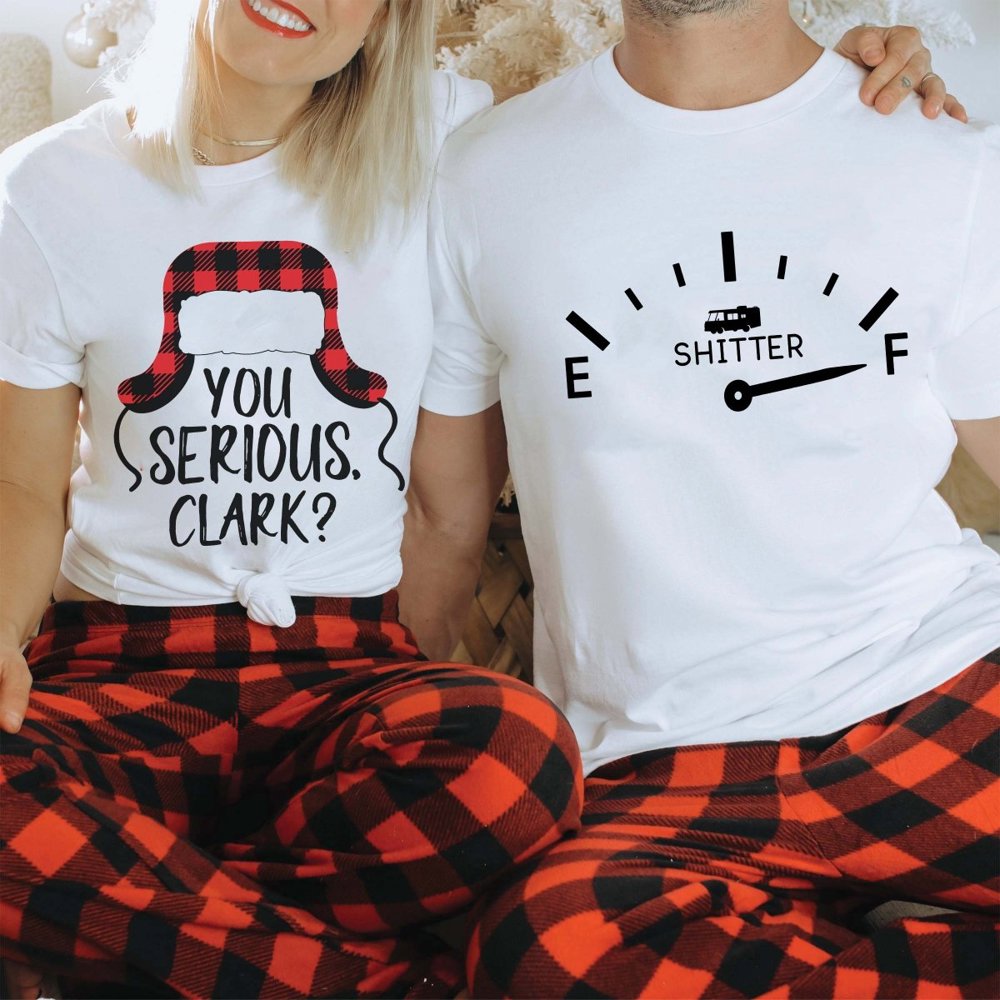 Couple Christmas You Serious Clark & Shitters Full Bella Graphic Tee