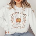 Large White Cowboy Tears Social Club Crew Sweatshirt