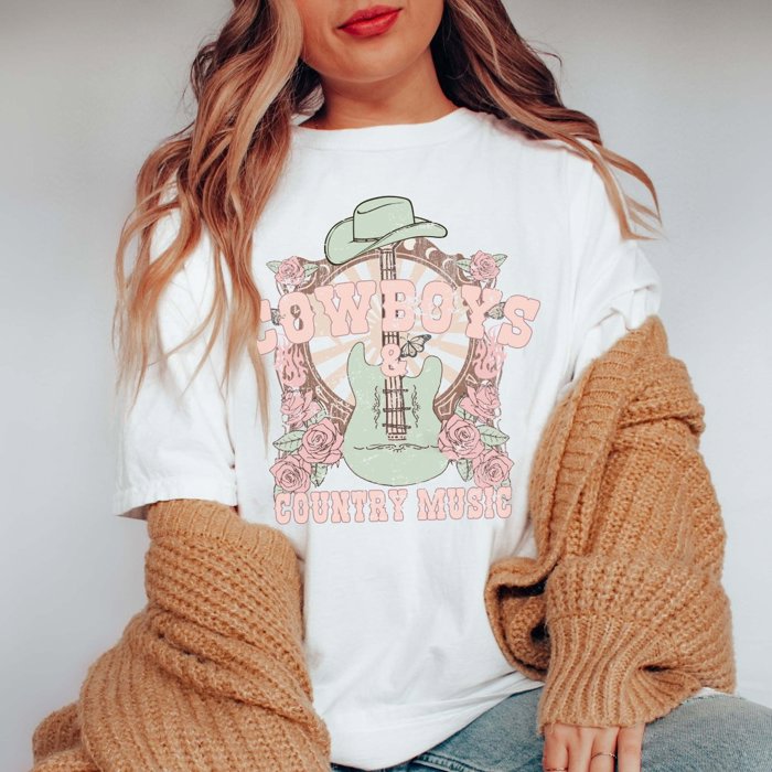 Cowboys & Country Music Comfort Color Tee